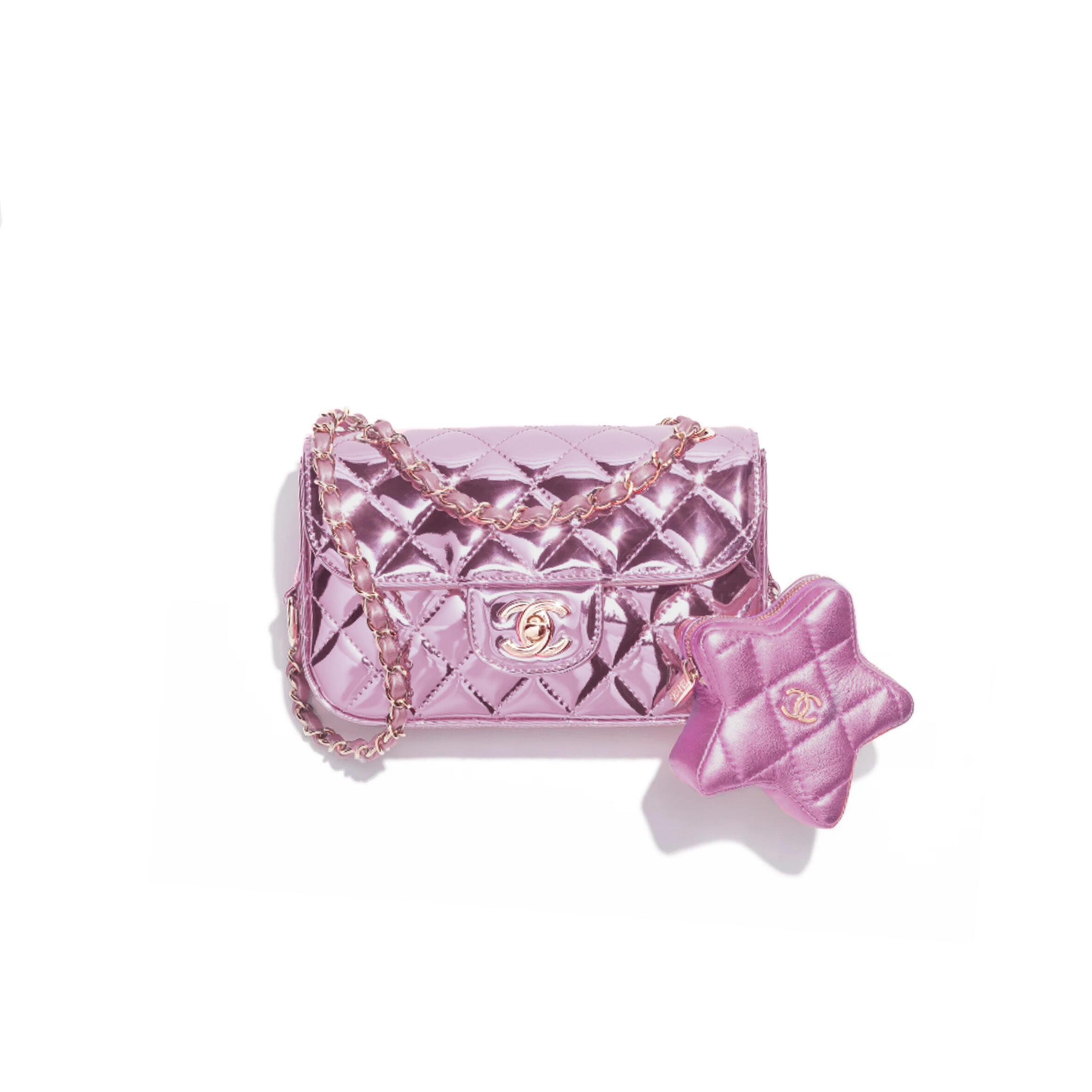CHANEL MINI FLAP BAG & STAR COIN PURSE AS4646  (19*12.5*5cm)